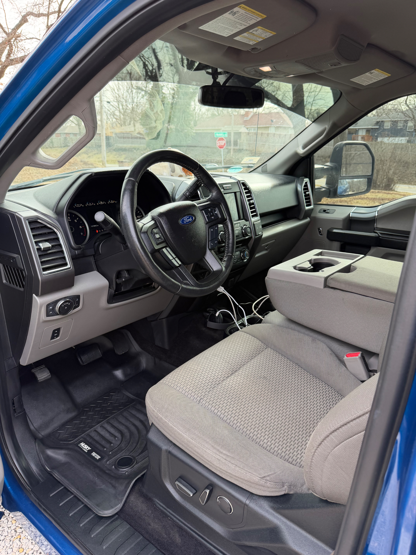 Blue Ford F-150 interior cleaned and conditioned